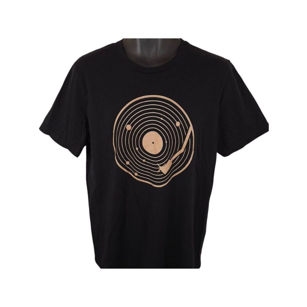 Turntable T Shirt Mens Size Large Black Vinyl Record Music Lover - Picture 2 of 6